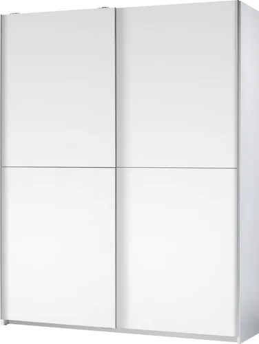 Schlafkontor Schwebetürenschrank Heimo - Geringe Tiefe & Ausziehbare Kleiderstange - Kleiderschrank mit 2 Schwebetüren, 6 Böden und ausziehbarer Kleiderstange. Perfekt für kleine Räume mit nur 38 cm Tiefe und pflegeleichtem Material.