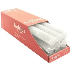 Stabkerzen Rustik, 23/270 mm, Wolkiges Weiß, BOLSIUS, Brenndauer ca. 13h, 9 Stück pro Verpackung