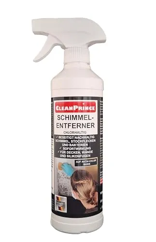 CleanPrince 0,5 Liter Schimmelentferner chlorhaltig | Stockflecken Schimmel Reiniger