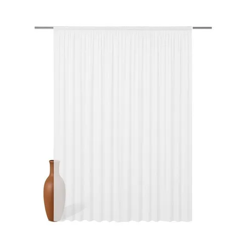Foxx Vorhang mit Kräuselband für Schienen, transparente Moderne XXL Gardinen, Schiebegardinen Langstore Voile mit eingenähtem Bleiband