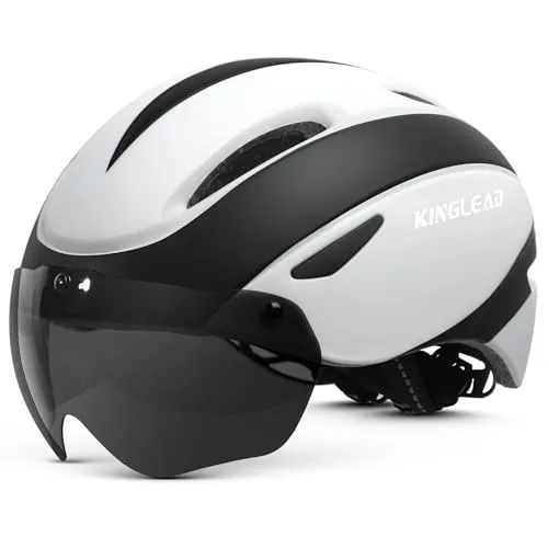 KINGLEAD Fahrradhelm,Fahrradhelm mit Magnetische Schutzbrille Fahrradhelme Einstellbarer Radhelm Rennradhelm für Erwachsenen Herren Damen Fahrradhelm MTB Mountainbike Helm