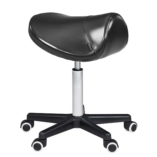 Master Massage Sattelhocker Sattel Hocker Rollhocker Drehhocker Arbeitshocker Praxishocker Kosmetikhocker Hocker-Schwarz