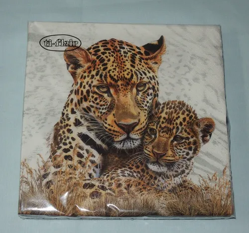 Servietten TIERE Afrika LEOPARDEN 1 Packung OVP Mutter Kind Motivservietten 20