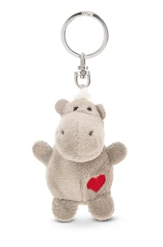 NICI Schlüsselanhänger Nilpferd grau mit Herz 5cm in grau von NICI