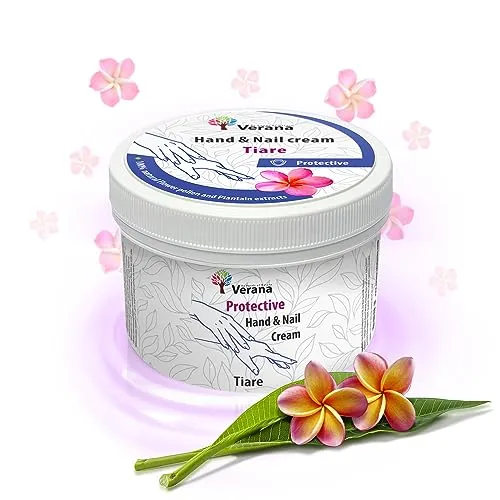 Verana handcreme, nagelcreme, mit extrakten aus blütenpollen und wegerich, spendet feuchtigkeit, nährt, schützt die haut der hände, stärkt die Nagelplatte und nagelhaut 200g (Tiare)