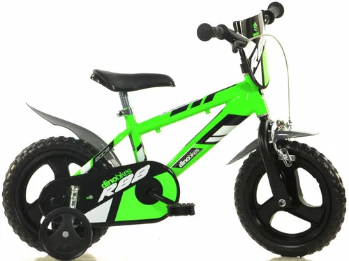 Dino Kinderfahrrad Jungenfahrrad 12 Zoll - Kinderfahrrad mit 1 Gang und Stützrädern, ideal für Anfänger, sicher und stabil mit höhenverstellbarem Sattel. Perfekt für kleine Abenteuer ab 3 Jahren!