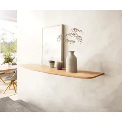 DELIFE Wandboard Edge Akazie Natur 100 cm - Schweberegal aus massivem Akazienholz mit präziser Schweizer Kante | Individuelles Design und natürliche Farbnuancen für ein stilvolles Wohnambiente