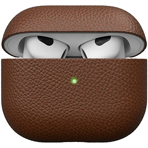KeyBudz Artisan Leder Kopfhörer-Schutzhülle für AirPods 3 - Hochwertige Schutzhülle aus echtem Leder, handgefertigt mit erstklassiger Gerbung für optimalen Schutz und Stil.
