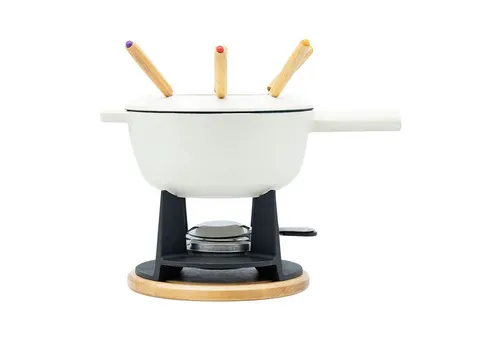 osoltus Kochtopf osoltus Fondue Käsefondue Gusseisen Blanc de Lait Weiß Emaille