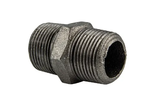 GEBO Gewindefitting Temperguss-Gewindefitting schwarz Doppelnippel, 3/8 Zoll