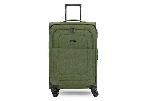 Redolz Weichgepäck-Trolley Essentials 12 - 4 Rollen, olive - Koffer mit 4 Rollen, TSA-Schloss und 61 l Volumen, ideal für sicheres und komfortables Reisen.