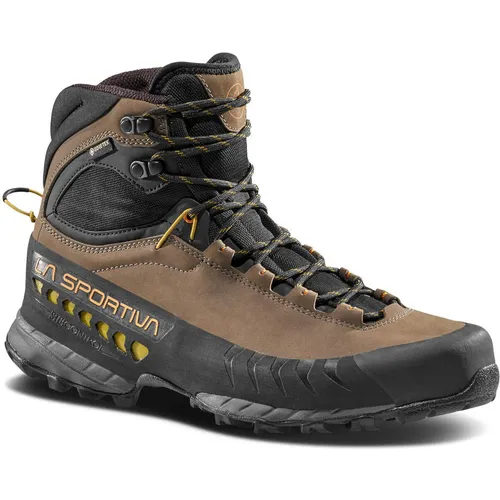 La Sportiva TX 5 Wanderschuhe Herren - Größe 42, coffee-tiger - Wasserdichte und atmungsaktive GORE-TEX Wanderschuhe, ideal für anspruchsvolle Zustiege; strapazierfähiges Obermaterial und robuster Schutzrand bieten optimalen Komfort und Halt.