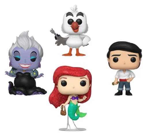 Funko Pop! Disney: Little Mermaid - Ursula - 4 Packung - Chibi Figuren - Exklusive Vinyl-Sammelfigur mit Diamant-Glitzer, ideal für Sammler und Fans der Little Mermaid.