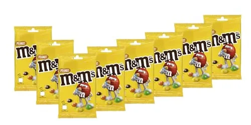 M&M'S Peanut 8x 82g - Knackige Erdnüsse in Milchschokolade mit bunter Zuckerhülle I Erdnuss I Schokolade I Snack