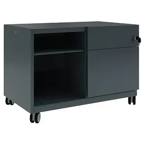 BISLEY Note Caddy Rollcontainer anthrazit mit 2 Auszügen - Rollcontainer mit 2 Auszügen, zentral abschließbar und mobil durch leichtgängige Rollen – ideal für einen aufgeräumten Arbeitsplatz.