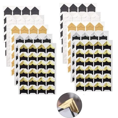 Wohlstand 10 Blatt 240 Stück Fotoecken Selbstklebend,Farben Fotoecken Foto Ecken,DIY Album Corner Aufkleber,für DIY Scrapbooking, Foto-Album,Tagebuch Dekoration