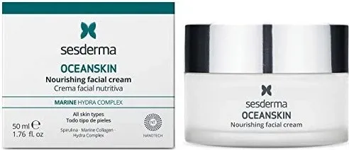 Sesderma Oceanskin Nourishing Facial Cream 50ml - Gesichtscreme mit marinen Extrakten für intensive Feuchtigkeit und Regeneration, ideal für trockene oder reaktive Haut. Schützt die Hautbarriere und verbessert das Hautbild.