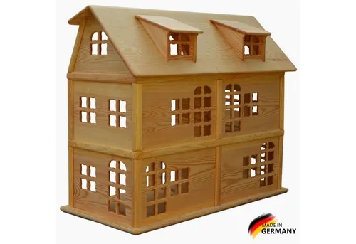 Madera Spielzeuge Puppenhaus Puppenhaus aus Kiefern Holz,6 Zimmer, (packung, 1-tlg., set), Made in Germany . Fertig verleimtes Puppenhaus, extrem Stabil.