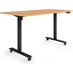 ESMART ETX-121BM Elektrischer Schreibtisch auf Rollen - Höhenverstellbar für flexibles Arbeiten - Schreibtisch mit einer großzügigen Arbeitsfläche von 160 x 80 cm, höhenverstellbar von 78 cm bis 128 cm, ideal für ergonomisches Arbeiten und Mobilität.