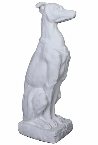 Gartenfigur Windhund Hundeskulptur Landhausstil Hund Statue Gartenskulptur 80cm