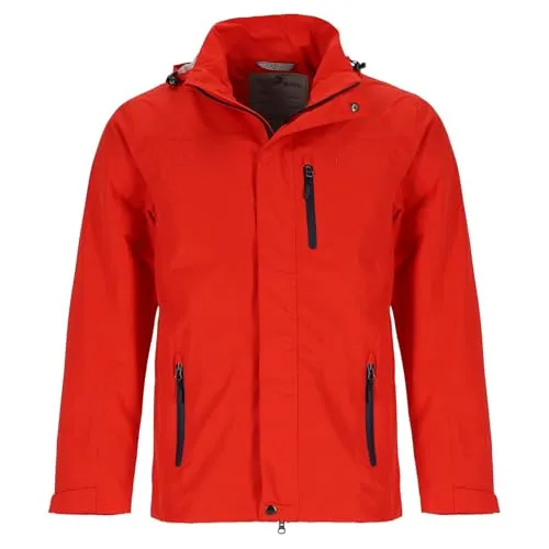 Blue Wave Herren Funktionsjacke Jupp - Wasserdichte Outdoor-Jacke in Orange, Größe XXL - Funktionsjacke für Herren mit 10000 mm Wassersäule, winddicht und atmungsaktiv. Ideal für Outdoor-Aktivitäten, ausgestattet mit abnehmbarer Kapuze und mehreren Taschen für optimale Funktionalität.