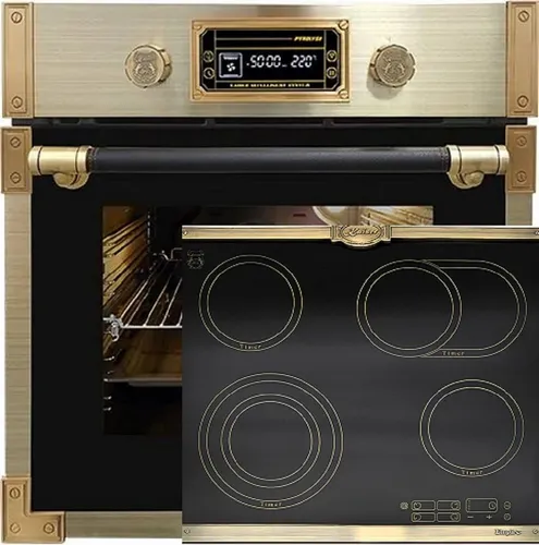Kaiser Küchengeräte Backofen-Set EH 6427 AD mit Glaskeramik Kochfeld - Backofen-Set mit 73 L, Pyrolyse-Selbstreinigung und 4 QuickHeat-Kochzonen für schnelles Kochen. Ideal für moderne Küchen und gesundes Kochen.