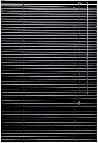 Liedeco Aluminium-Jalousie schwarz 60 cm x 160 cm - Jalousien für Fenster, freihängend mit Lichtschutz und einfacher Montage, ideal für einen modernen Look in Ihrem Zuhause.