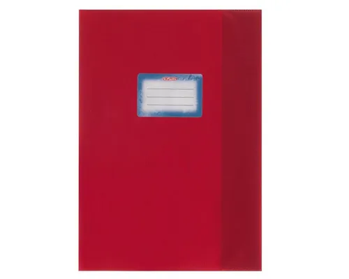 Herlitz Schulheft Herlitz Heftumschlag / Hefthülle DIN A4 / Baststruktur / Farbe: rot