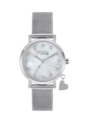Breil Uhr Damen Emily Ziffernblatt Weiss Bewegung NUR Zeit Quartz e MESH Stahl Silber EW0786