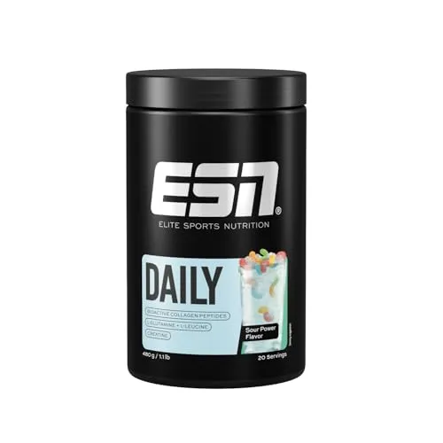 ESN Daily Sour Power, 480 g - Optimaler Support mit Glutamin, Creatin & L-Leucin - Kollagen-Präparate, ideal für deine tägliche Routine mit 20 Portionen, hergestellt in Deutschland und schmeckt extrem lecker!