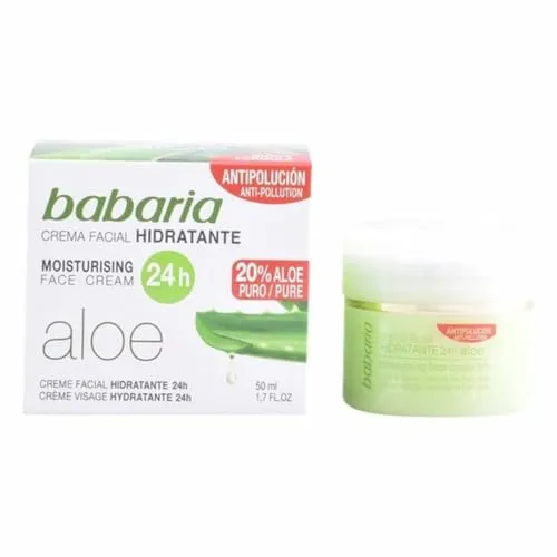 Crema Facial Hidratante 24 H. Aloe Vera - 50 Ml. - Tagespflege mit 24 Stunden Feuchtigkeit, beruhigt und pflegt die Haut dank natürlichem Aloe Vera Extrakt.