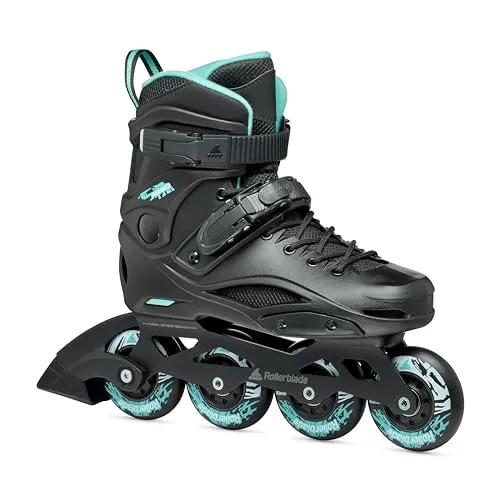 Rollerblade RB 80 W, Inline-Skates für Damen, Urban Inliner, Schwarz/Hellblau, 35