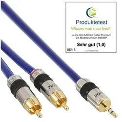 INLINE - Cinch/Klinke Kabel - PREMIUM - 2x Cinch Stecker an 3,5mm Klinke - 25m