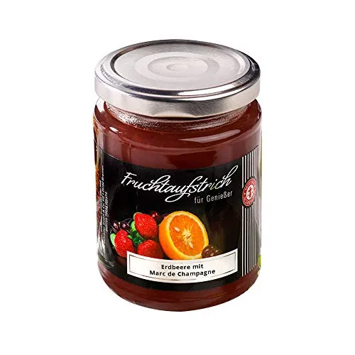 Schrader | Erdbeer-Konfitüre Marc de Champagne | Erdbeeraufstrich mit Champagner | 250g