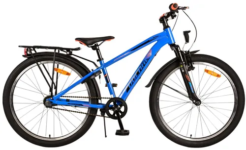 Volare Cross 24 Zoll Kinderfahrrad - Blau - Robustes Jugendfahrrad für aktive Kinder ab 8 Jahren, ausgestattet mit Shimano Nexus 3-Gang-Schaltung, LED-Beleuchtung und höhenverstellbarem Sattel für jahrelangen Fahrspaß.