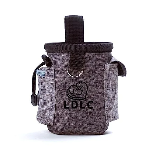 Roysmart Futterbeutel für Hunde, Leckerlibeutel für Hunde, Futtertasche für Leckerli für das Hundetraining mit Kotbeutelspender und Verstellbarem Gürtel (Grau)