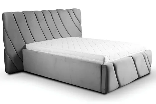 Modernes Doppelbett 180 cm mit Matratze in Grau - Ideal für Jugendliche und Erwachsene: Komfortables Doppelbett mit getufteter Matratze, elegantes Design aus Holz, perfekte Liegefläche von 180 x 200 cm, inklusive 2 Jahre Herstellergarantie.