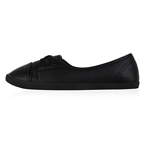Giralin Sportliche Damen Ballerinas Bequeme Flats Basic 137699 Schwarz Total 42
