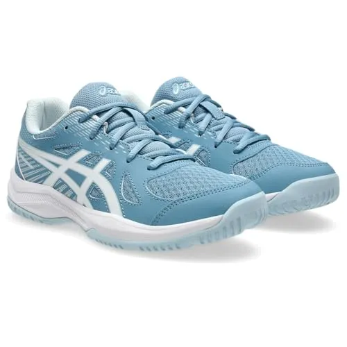 ASICS UPCOURT 6 GS Hallenschuh für Mädchen, Gr. 36, Saba Blau/Weiß - Der ASICS UPCOURT 6 GS Hallenschuh für Mädchen überzeugt durch atmungsaktives Textilobermaterial und rutschfeste Gummisohle. Ideal für Handball und Volleyball, mit individueller Schnürung für perfekten Sitz.