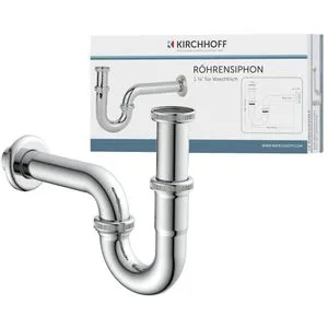 Kirchhoff Röhrensiphon für Waschbecken, Edelstahl verchromt
