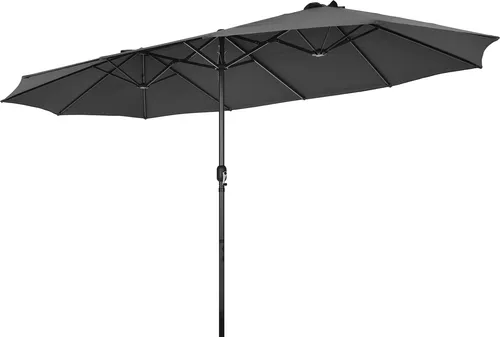 COSTWAY Doppelsonnenschirm 470x280cm – XXL Gartenschirm mit Handkurbel und UV-Schutz - Genießen Sie erholsamen Schatten mit dem großzügigen Doppelsonnenschirm. Robuster Metallrahmen und praktischer Handkurbelmechanismus garantieren einfache Handhabung und Langlebigkeit. Ideal für Terrasse, Garten oder Café.