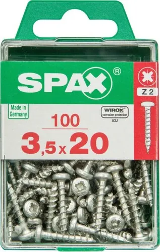 Spax Universalschrauben 3.5 x 20 mm TX 20 Rundkopf - 100 Stk.  Schraube