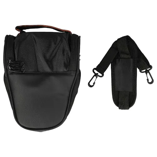 vhbw Kameratasche kompatibel mit Canon EOS 1100D, 1000D, 1200D, 100D, 20D, 350D, 400D Kamera - schwarz, inkl. Schultergurt, 215 x 155 x 97 mm