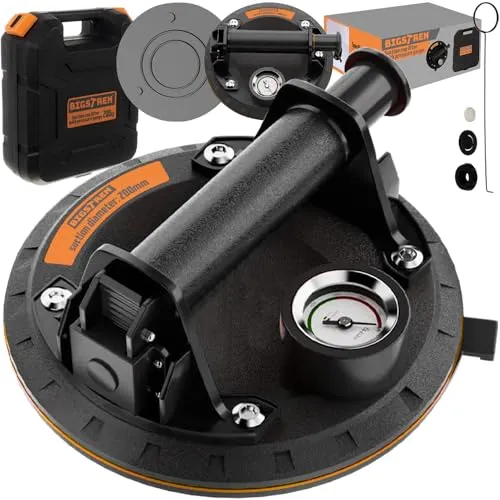 Starker Saugheber Vakuumheber mit Pumpe & Manometer 200 kg