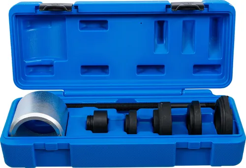 BGS 6456 Silentlager-Werkzeug-Satz für BMW E38, E39 - 7-tlg. Set für die präzise Demontage von Silentlagern der Differential-Aufhängung. Robustes Stahlmaterial sorgt für Langlebigkeit und Effizienz in der Werkstatt.