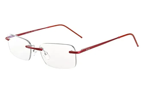 Edison & King Lesebrille Free - Randlose Aluminiumbrille, extra leicht (Rot, +1,00 dpt) - Elegante randlose Lesebrille aus leichtem Aluminium mit Federscharnieren. Brillante Sicht dank Premiumgläsern mit Bluelight-Protect und Super-Entspiegelung. Designed in Germany für höchsten Tragekomfort.