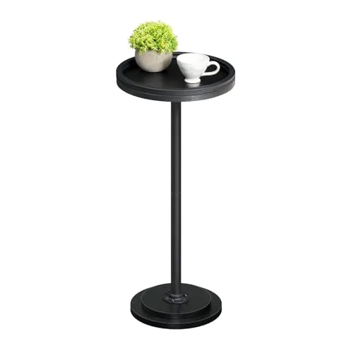Produktbild HOOBRO Runder Beistelltisch, Cocktailtisch, Bistrotisch für kleine Räume, Wohnzimmer, Schlafzimmer, Schwarz EBB168BZ01