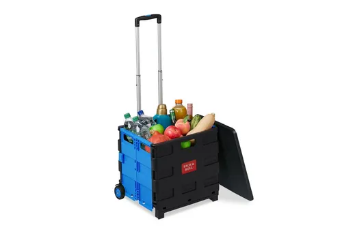 Einkaufstrolley Klapptrolley mit Rollen - Einkaufsroller mit Teleskopgriff und praktischem Faltdesign, ideal für den mühelosen Transport von Einkäufen.