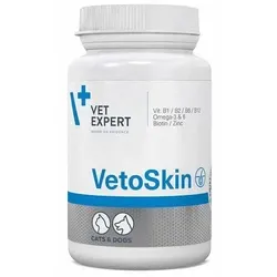 VetExpert VetoSkin 90 Kapseln für Hunde und Katzen - Haut- & Fellpflege mit Omega-3 und Omega-6 Fettsäuren zur Unterstützung bei Hautstörungen und Fellausfall. Ideal für gesunde Haut und glänzendes Fell.