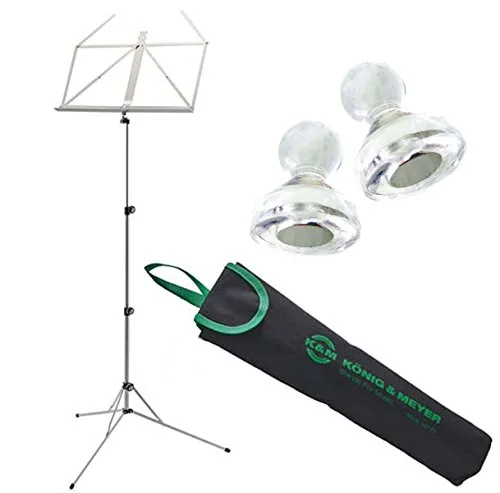 K&M 101 Notenständer mit Tasche + keepdrum MG10 Notenpult Magnete 10 Stück